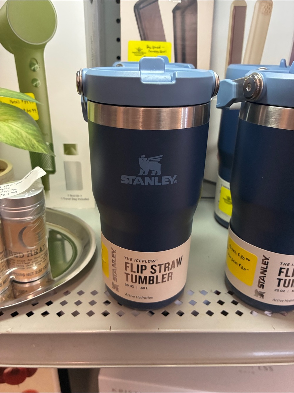 Stanley Navy Blue Flip Straw Tumbler with Light Blue Lid